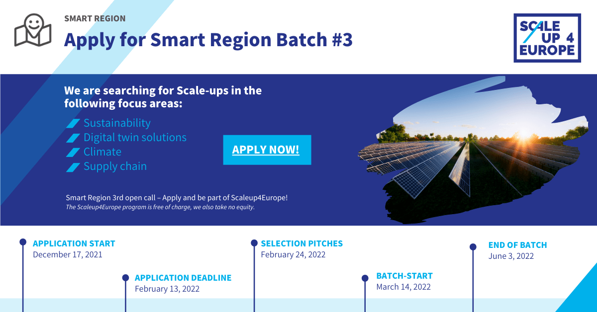 Application phase Scaleup4Europe Smart Region